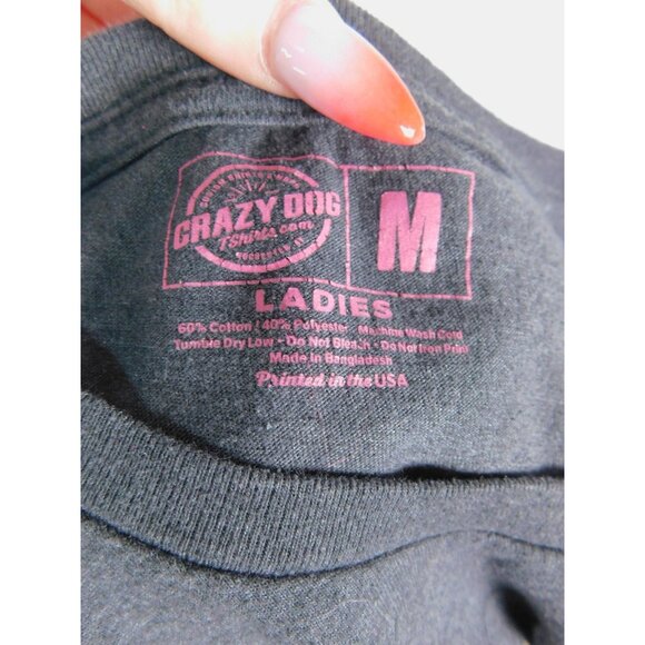 Crazy Dog T-Shirts Shirt Womens Medium Gray Still Plays With Dolls Voodoo Tee - Picture 9 of 9